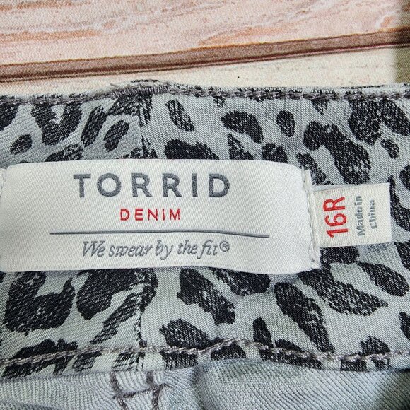 Torrid Leopard Print Jeggings Women’s 16R Skinny Stretch Denim Pants - Picture 9 of 11